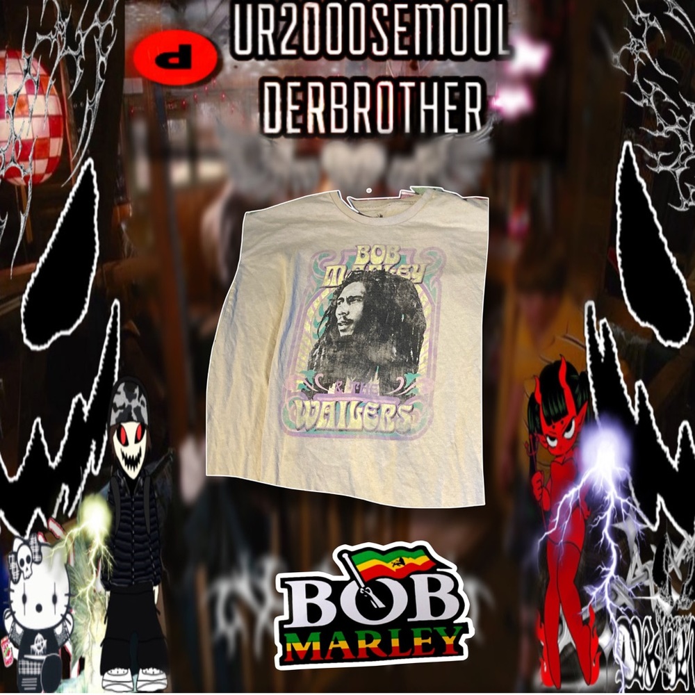 Cream Bob Marley Graphic Tee
